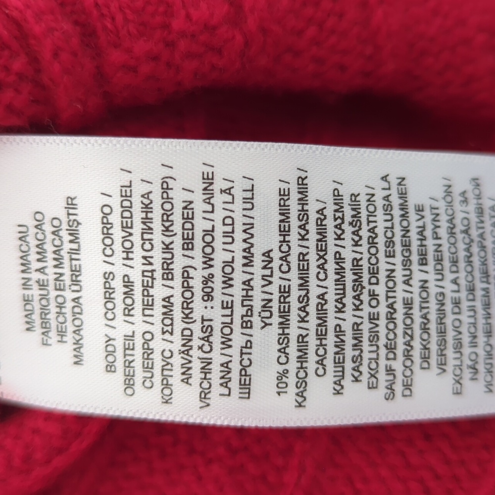Polo Ralph Lauren Red Wool Cable Knit Sweater - Picture 6 of 6